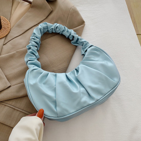 Bolsa Feminina Bellavène Nuvem Plissada Alça de Ombro (azul)