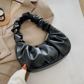 Bolsa Feminina Bellavène Nuvem Plissada Alça de Ombro (preto)