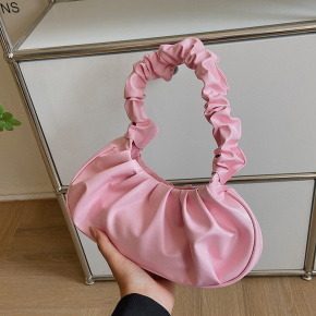 Bolsa Feminina Bellavène Nuvem Plissada Alça de Ombro (rosa)