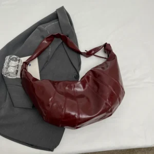 MOODS Crescent Shoulder Bags For Women 2024 Winter New Crossbody Bag Soft PU Leather Large Capacity Shopper Tote Hobo Bag Female