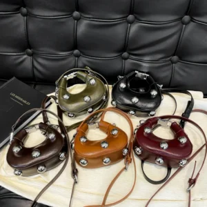 Retro Versatile Ladies Mini Handbag Women Big Rivet Personality Luxury Designer Crossbody Bags for Women Streetwear Shoulder Bag