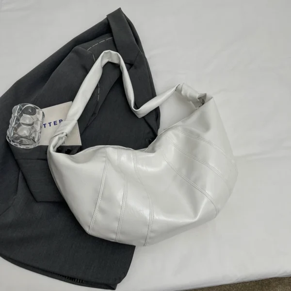 MOODS Crescent Shoulder Bags For Women 2024 Winter New Crossbody Bag Soft PU Leather Large Capacity Shopper Tote Hobo Bag Female - Image 2