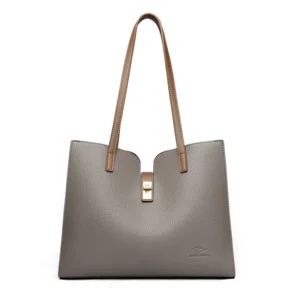 Solid Color Simple Large Capacity Women's Tote Bags High Quality Soft Leather Female Handbag Luxury Trendy Women Shoulder Bag