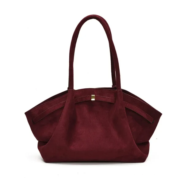 LEFTSIDE Large Nubuck Leather Tote Bags Lady Shoulder Bag for Women 2024 Winter New Korean Fashion Y2K Retro Handbags and Purses - Image 2