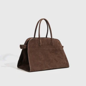 Faux Suede Boston Bags For Women Luxury Designer Handbags And Purses 2024 New In Vintage Large Capacity Commuting Ladies Tote