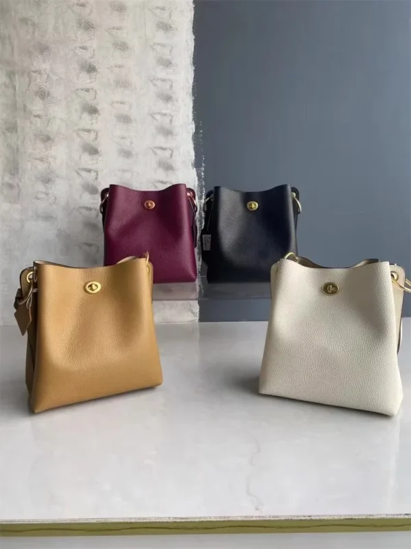 New Cowhide Genuine Leather Handbag Fashion Office Ladies Elegant Single Shoulder Crossbody Bag Women Large Capacity Bucket Bags - Image 2