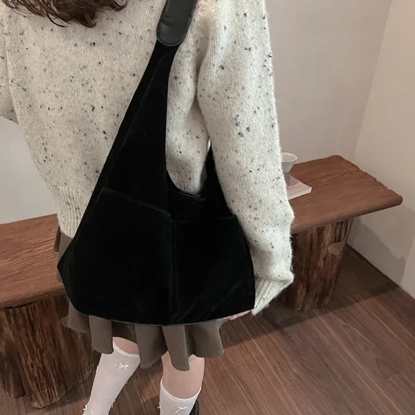 LEFTSIDE 2 Pcs/set Small PU Leather Underarm Bags For Women 2024 Winter Y2K Female Fashion Shoulder Bag Handbags And Purses - Image 3