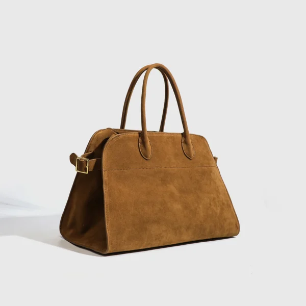 Faux Suede Boston Bags For Women Luxury Designer Handbags And Purses 2024 New In Vintage Large Capacity Commuting Ladies Tote - Image 4