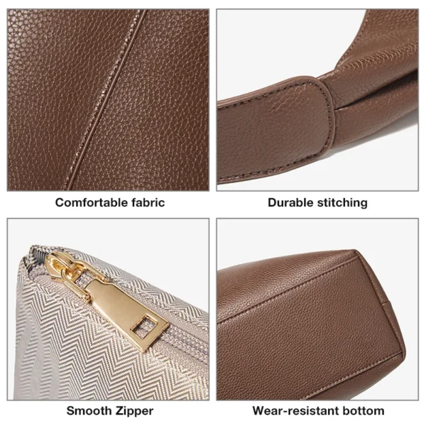 FOXER Minimalism Split Leather Women Shoulder Underarm Bag 2025 New Solid Casual Hobo Bag Female Daliy Tote Bag Purse - Image 2