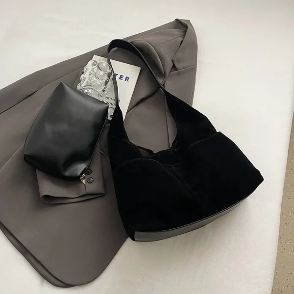 LEFTSIDE 2 Pcs/set Small PU Leather Underarm Bags For Women 2024 Winter Y2K Female Fashion Shoulder Bag Handbags And Purses - Image 5
