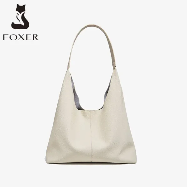 FOXER Women‘s Shoulder Bag Fashion Tote Lady Classic Split Leather+Microfiber Handbag Set Large Casual Hobo Purse Summer Gift - Image 4