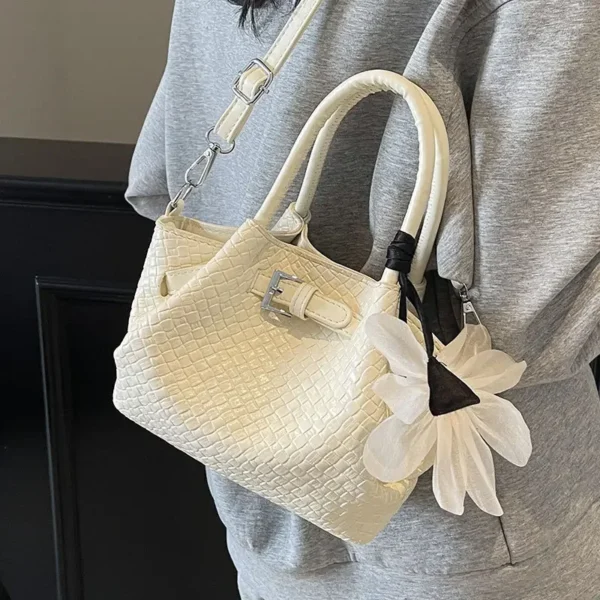 2025 Textured Crossbody Bag, Bottega-Inspired Ruched Tote with Detachable Strap & RFID, Work To Weekend Shoulder Bag for Women - Image 7