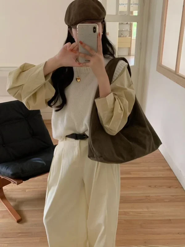 vintage faux suede hobos women shoulder bags large capacity tote bag retro trend autumn big shopper purses handbags 2024 - Image 5