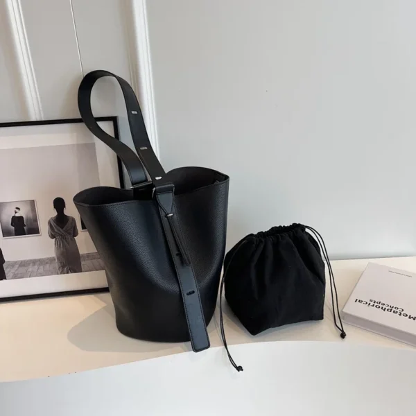 LEFTSIDE Retro Small Solid Color Leather Shoulder Bags For Women 2025 Designer Korean Fashion Female Handbags Underarm Bag - Image 6