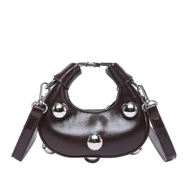 Retro Versatile Ladies Mini Handbag Women Big Rivet Personality Luxury Designer Crossbody Bags for Women Streetwear Shoulder Bag - Image 6