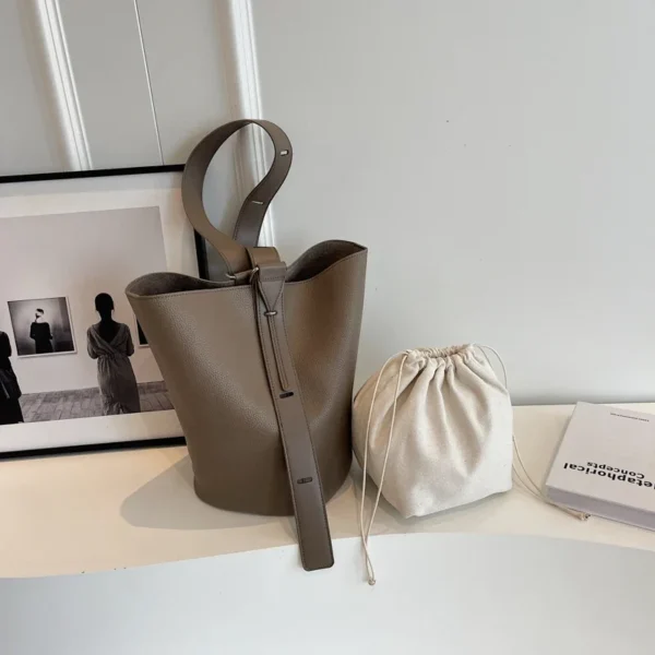 LEFTSIDE Retro Small Solid Color Leather Shoulder Bags For Women 2025 Designer Korean Fashion Female Handbags Underarm Bag - Image 7