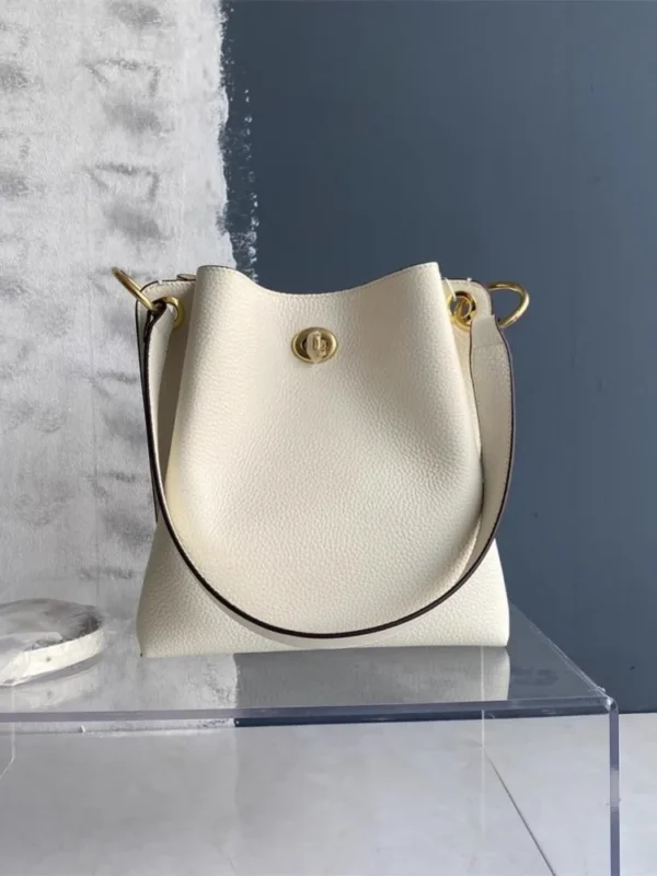 New Cowhide Genuine Leather Handbag Fashion Office Ladies Elegant Single Shoulder Crossbody Bag Women Large Capacity Bucket Bags - Image 5