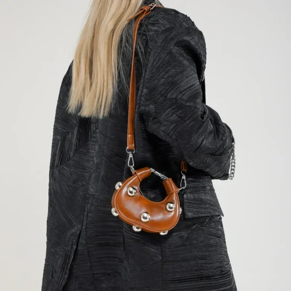 Retro Versatile Ladies Mini Handbag Women Big Rivet Personality Luxury Designer Crossbody Bags for Women Streetwear Shoulder Bag - Image 8