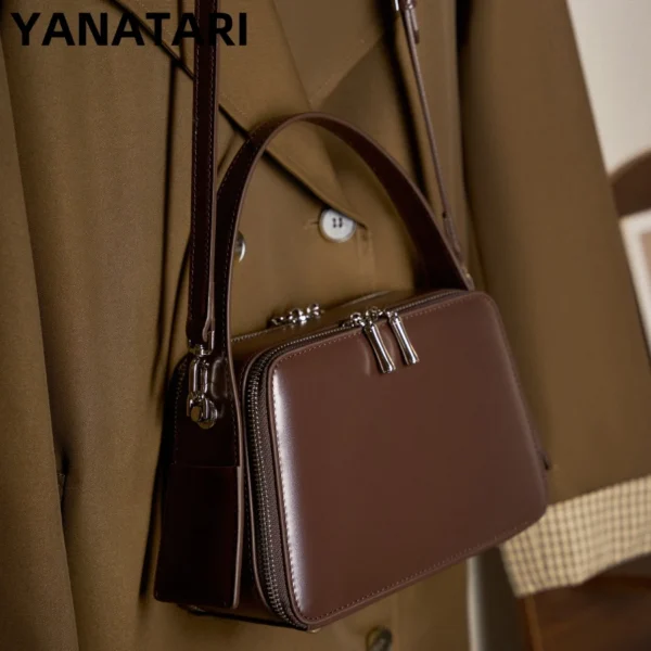 YANATARI underarm cowhide Genuine leather handbags women vintage shoulder bag female crossbody bags luxury high quality 2025 - Image 7