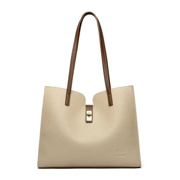 Solid Color Simple Large Capacity Women's Tote Bags High Quality Soft Leather Female Handbag Luxury Trendy Women Shoulder Bag - Image 10