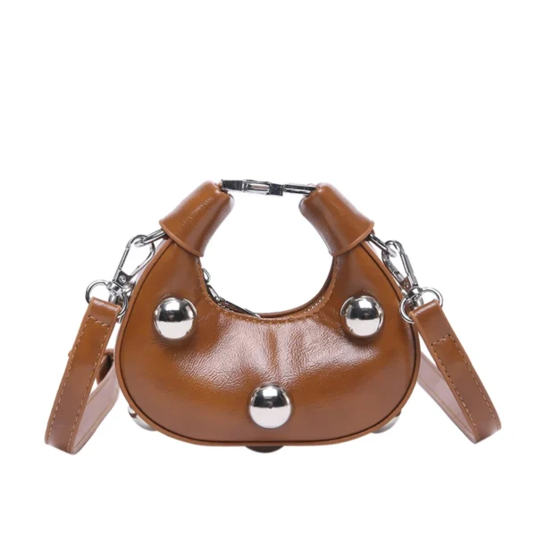 Retro Versatile Ladies Mini Handbag Women Big Rivet Personality Luxury Designer Crossbody Bags for Women Streetwear Shoulder Bag - Image 9