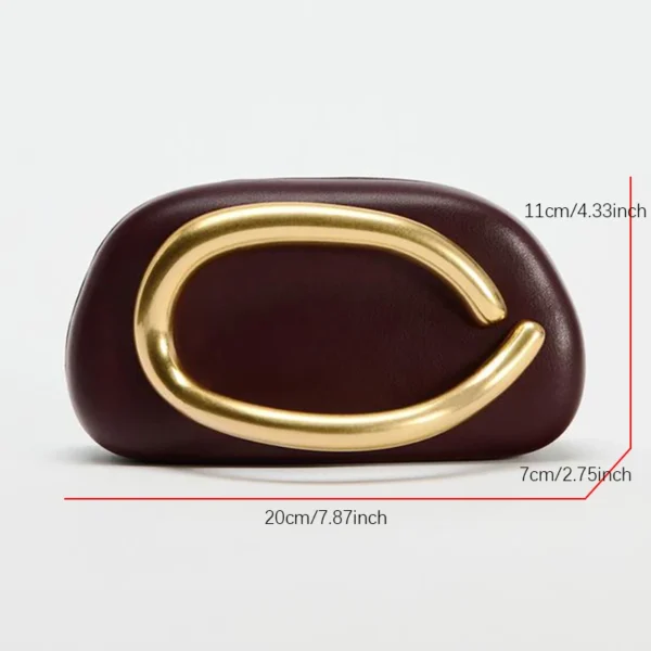 Box Bag Metal Details Crossbody Pu Leather Clutch Shoulder Luxury Brand Handbags Women's Handbag Ladies Female Evening Purse Red - Image 12