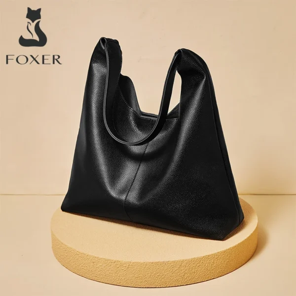 FOXER Minimalism Split Leather Women Shoulder Underarm Bag 2025 New Solid Casual Hobo Bag Female Daliy Tote Bag Purse - Image 9