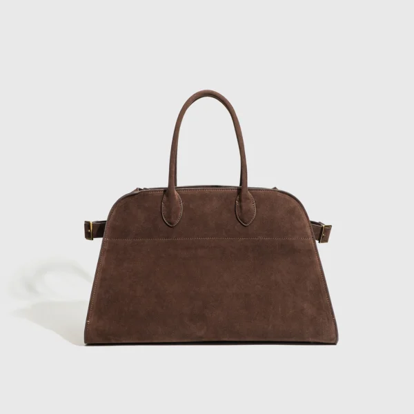 Faux Suede Boston Bags For Women Luxury Designer Handbags And Purses 2024 New In Vintage Large Capacity Commuting Ladies Tote - Image 9