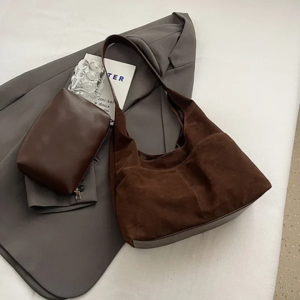 LEFTSIDE 2 Pcs/set Small PU Leather Underarm Bags For Women 2024 Winter Y2K Female Fashion Shoulder Bag Handbags And Purses - Image 8