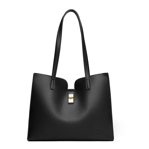 Solid Color Simple Large Capacity Women's Tote Bags High Quality Soft Leather Female Handbag Luxury Trendy Women Shoulder Bag - Image 12