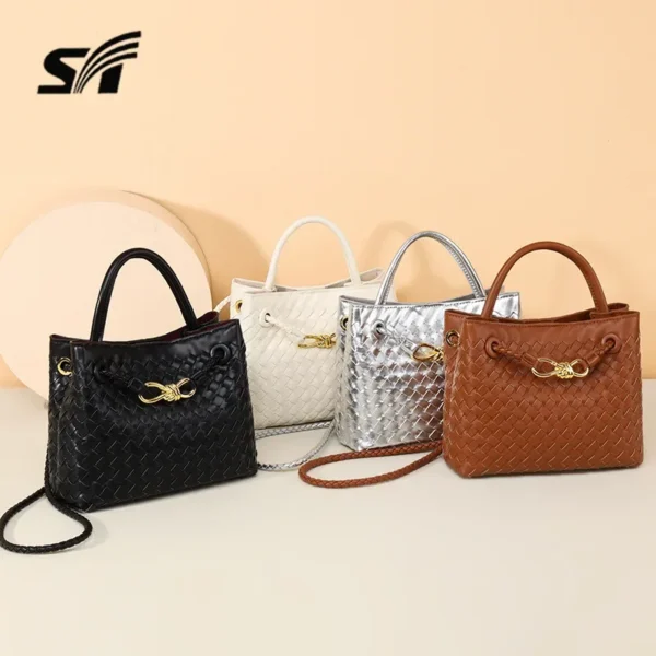 Niche Leather BagShoulder MessengerBag Popular Hand-woven Women's Bag FashionVersatileTemperament Handbag Purses and Handbags - Image 10