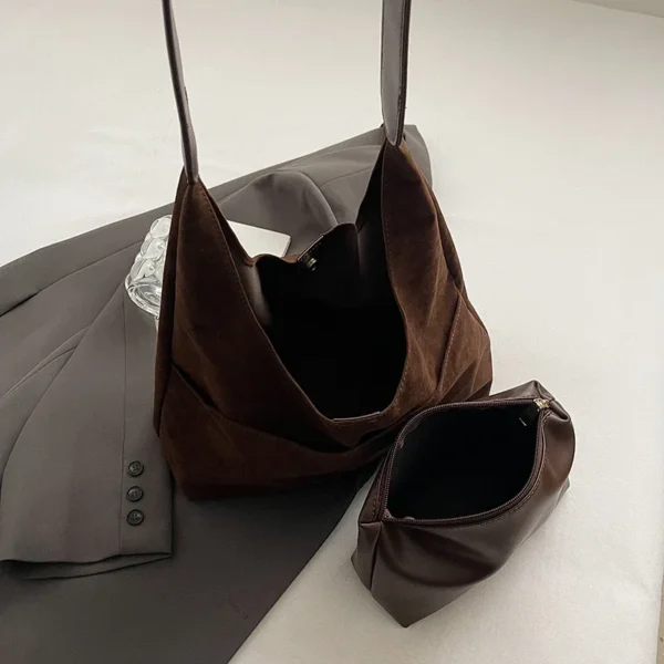 LEFTSIDE 2 Pcs/set Small PU Leather Underarm Bags For Women 2024 Winter Y2K Female Fashion Shoulder Bag Handbags And Purses - Image 9