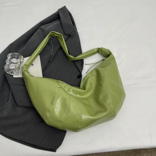 MOODS Crescent Shoulder Bags For Women 2024 Winter New Crossbody Bag Soft PU Leather Large Capacity Shopper Tote Hobo Bag Female - Image 11