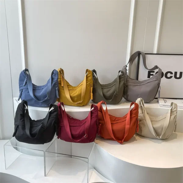 Nylon Fabric Shoulder Bag New High Capacity Women's Crossbody Messenger Bag Leisure Versatile Shoulder Hobos Bag - Image 13