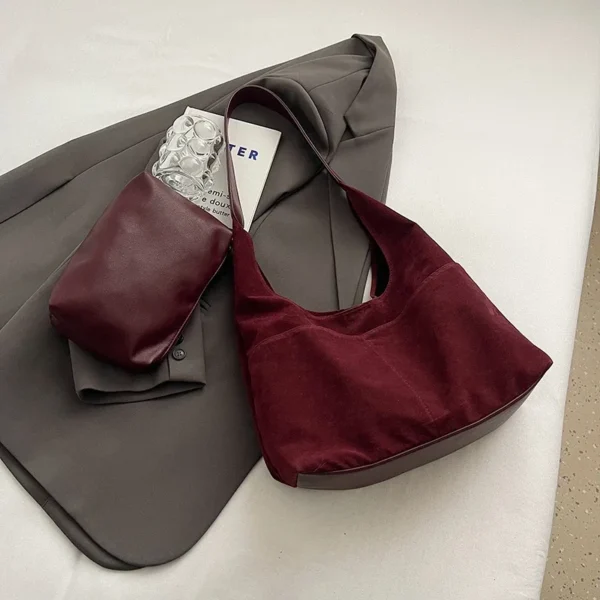 LEFTSIDE 2 Pcs/set Small PU Leather Underarm Bags For Women 2024 Winter Y2K Female Fashion Shoulder Bag Handbags And Purses - Image 10